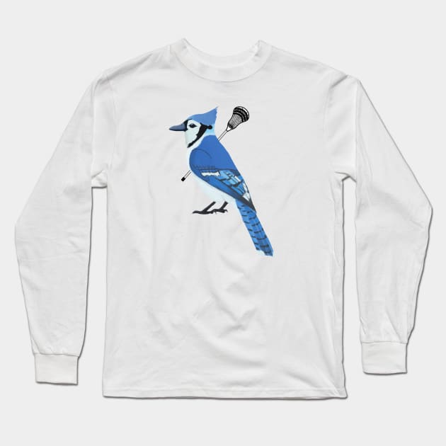 Lacrosse Blue Jay Long Sleeve T-Shirt by College Mascot Designs